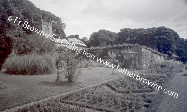 BEAULIEU  GARDEN WITH CHURCH AND HOUSE